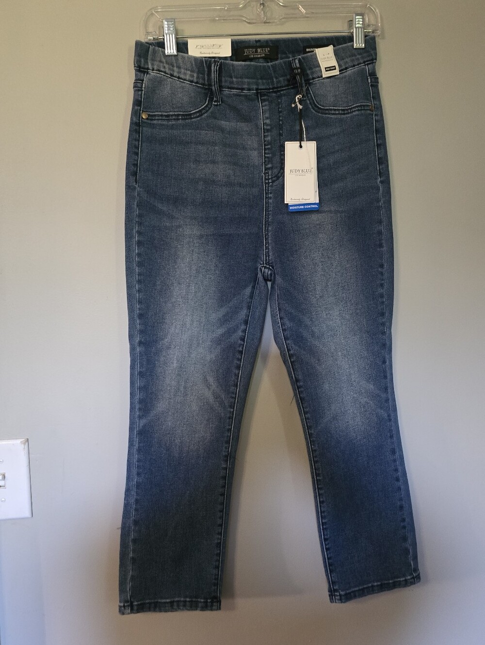 Judy Blue Dark Blue Cropped Elastic High Waist Capri Stretch Jeans